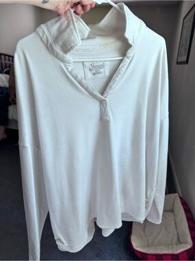Natural Reflections White V-Neck Pullover